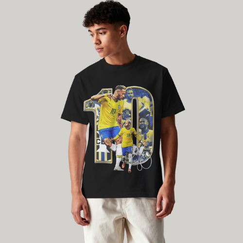 Camisa 10 Gold Brasil | Camiseta Oversized Arte Dourada DTF - Imagem 2
