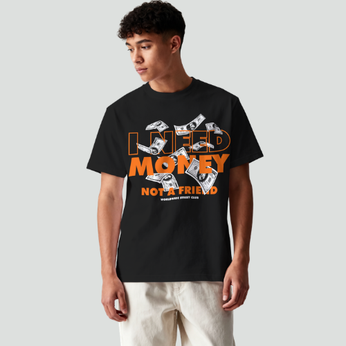 Camiseta Oversized Streetwear I Need Money Not a Friend | DTF - Imagem 2