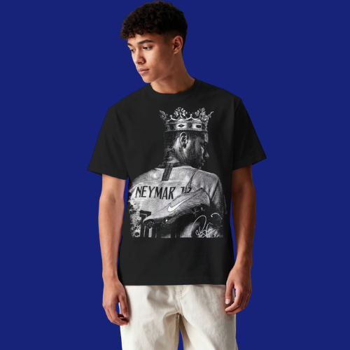 Camiseta Oversized Rei Futebol Brasileiro Arte Preto e Branco | DTF Premium - Imagem 4