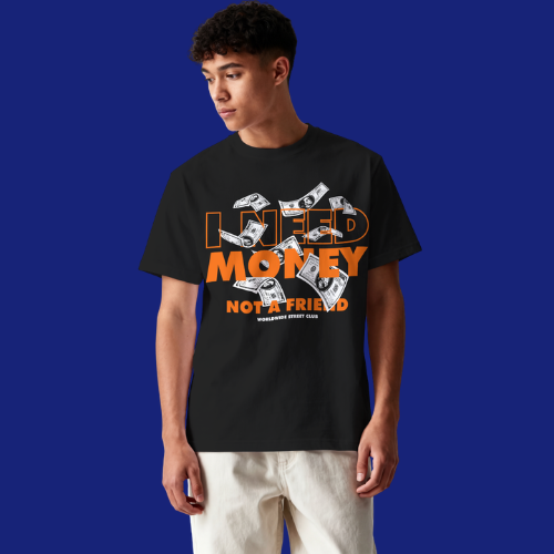 Camiseta Oversized Streetwear I Need Money Not a Friend | DTF - Imagem 4