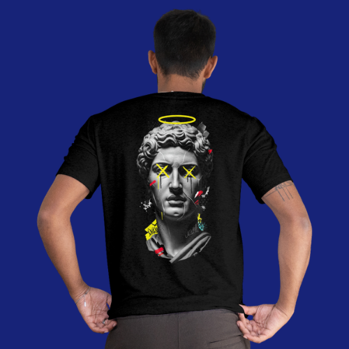 Camiseta Oversized Estátua Glitch Aureola DTF Premium | TML - Imagem 4